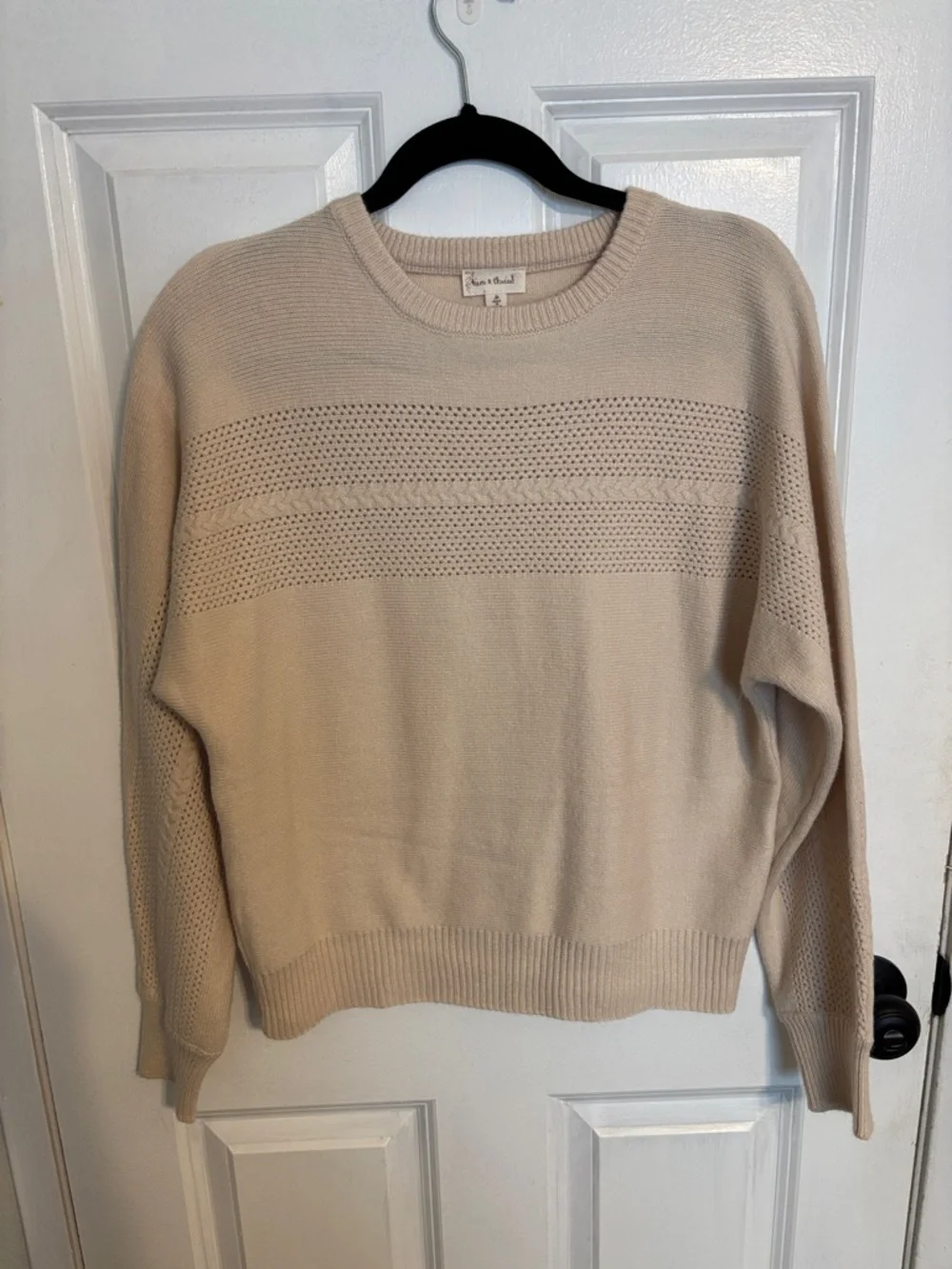 Hem & Thread Crewneck Knit Sweater - Picture 2 of 5
